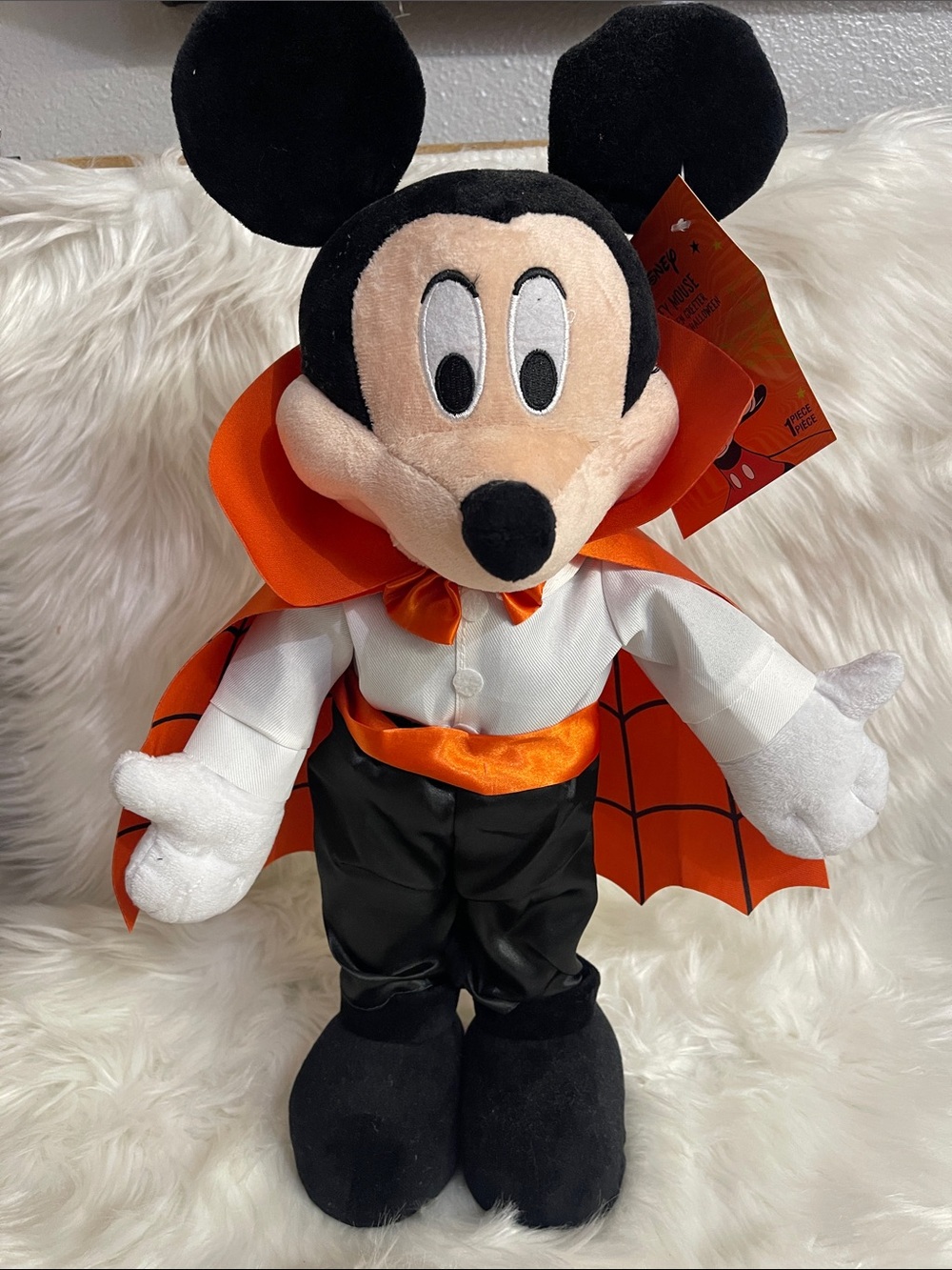 Disney Mickey Mouse Black & Orange Vampire Plush entrance Halloween.greeter